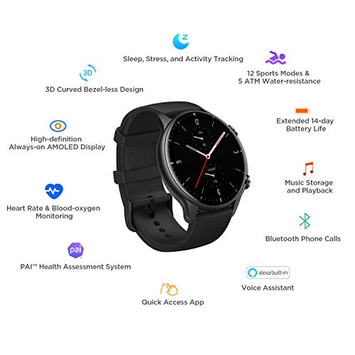 Amazfit GTR 2 Smartwatch mit Bluetooth-Anruf, Sportuhr mit 90 Sportmodi, Fitness Tracker mit Blutsauerstoffsättigungsmesser, 3GB Musikspeicher für Herren Damen - 7