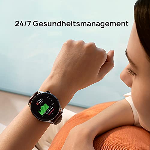 HUAWEI WATCH 3 Pro - 4G Smartwatch, 1.43'' AMOLED Display, eSIM Telefonie, 5 Tage Akkulaufzeit, 24/7 SpO2 & Herzfrequenzmessung, GPS, 5ATM, 30 Monate Garantie, braunes Lederarmband - 3