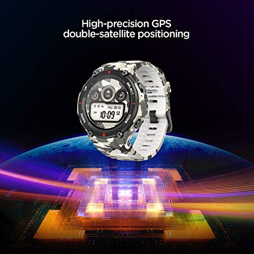 Amazfit Smartwatch T-Rex 1,3 Zoll Outdoor digitale Uhr wasserdichte Sportuhr mit militärischem Qualitätsstandard, GPS, Schlafmonitor, 14 Sportmodi, Schwarz - 4
