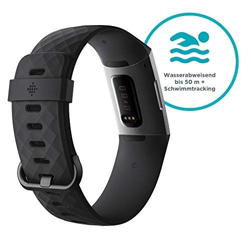 Fitbit Unisex-Adult Charge 3 Der Innovative Gesundheits-und Fitness-Tracker, Schwarz/Aluminium-Graphitgrau Advanced Health & Fitness, Einheitsgröße - 3
