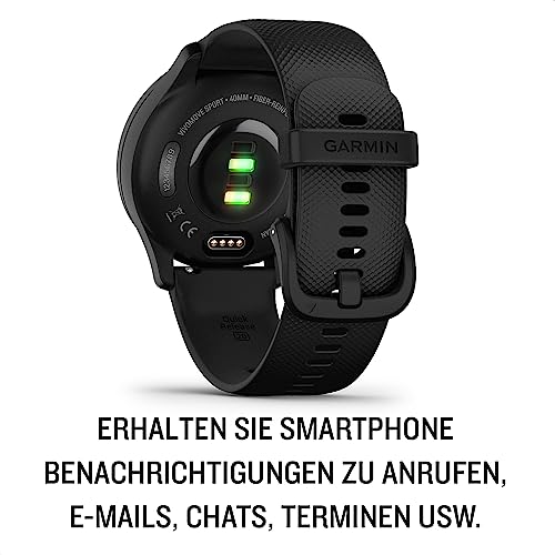 Garmin vívomove Sport - Smartwatch mit analogen Zeigern und Touchdisplay. Sport- und Gesundheitsfunktionen, Smartphone Benachrichtigungen und bis zu 5 Tage Akkulaufzeit. Handgelenksumfang 125-190 mm - 4