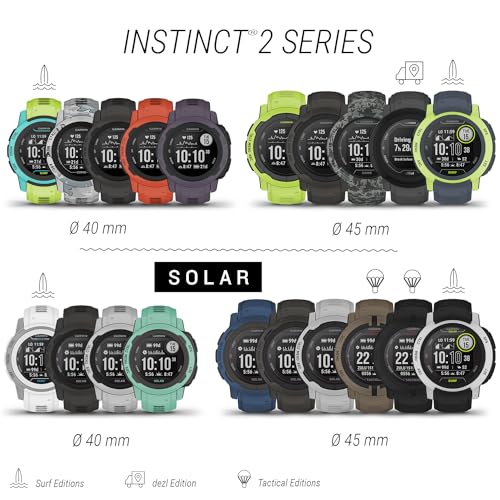 Garmin Instinct 2 Solar Surf – wasserdichte GPS-Smartwatch mit unendlicher Akkulaufzeit im Smartwatch-Modus, Wind- oder Kitesurf App, Surfline, über 40 Sport-Apps, Smart Notifications und Garmin Pay - 6