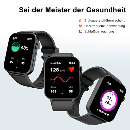 Smartwatch, Blackview R3 Pro Fitnessuhr mit 1,69 Zoll großer HD-Farbbildschirm, Temperaturmessung, Überwachung von SpO2, Herzfrequenz, Schlaf, usw. Smart Watch für Damen Herren kompatibel iOS Android - 3
